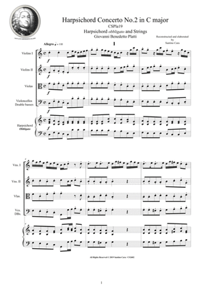 Book cover for Platti - Harpsichord Concerto No.2 in C major CSPla19 for Harpsichord and Strings