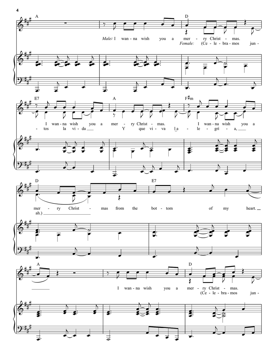 Feliz Navidad Voice scores gallery preview page 4