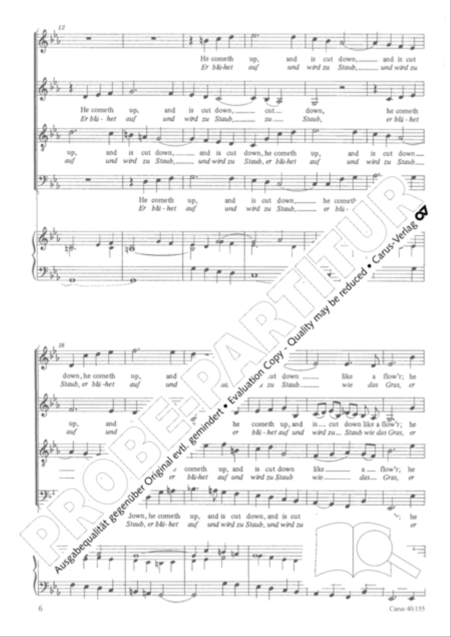 Funeral music of Queen Mary 4-Part scores gallery preview page 7