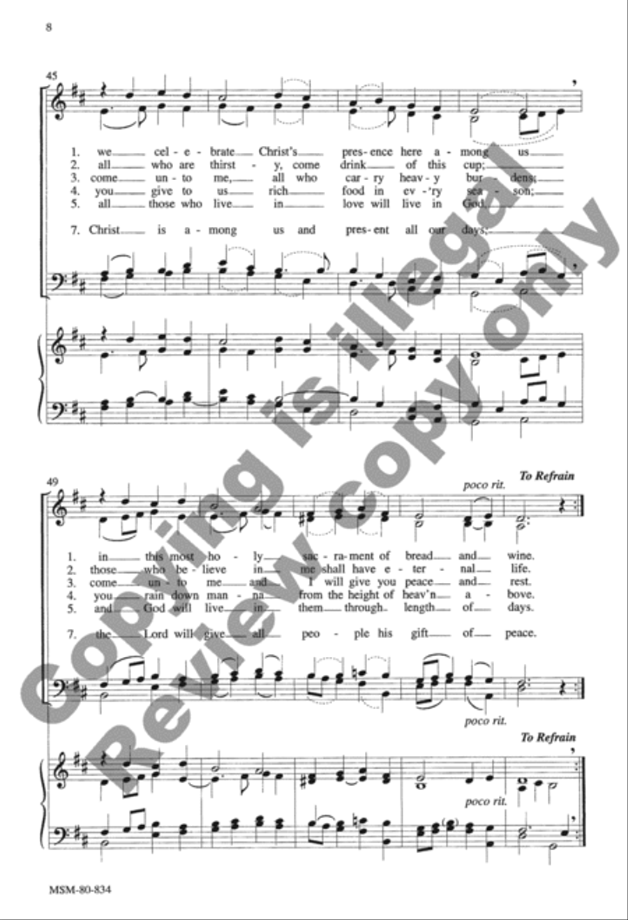 Though We Are Many, In Christ We Are One 4-Part scores gallery preview page 8