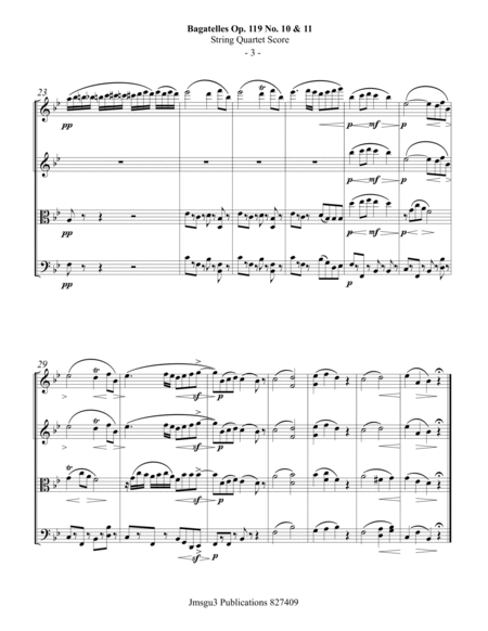 Beethoven: Bagatelles Op. 119 No. 10 & 11 for String Quartet image number null