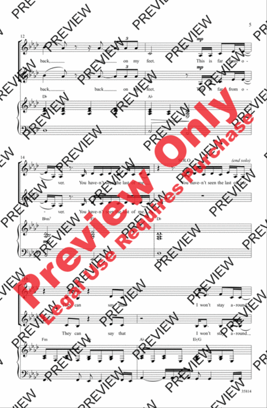 You Haven't Seen the Last of Me Women's Choir scores gallery preview page 4