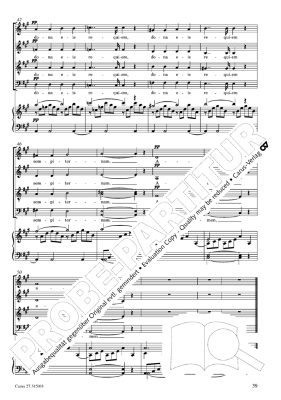 Requiem in C major 4-Part scores gallery preview page 40