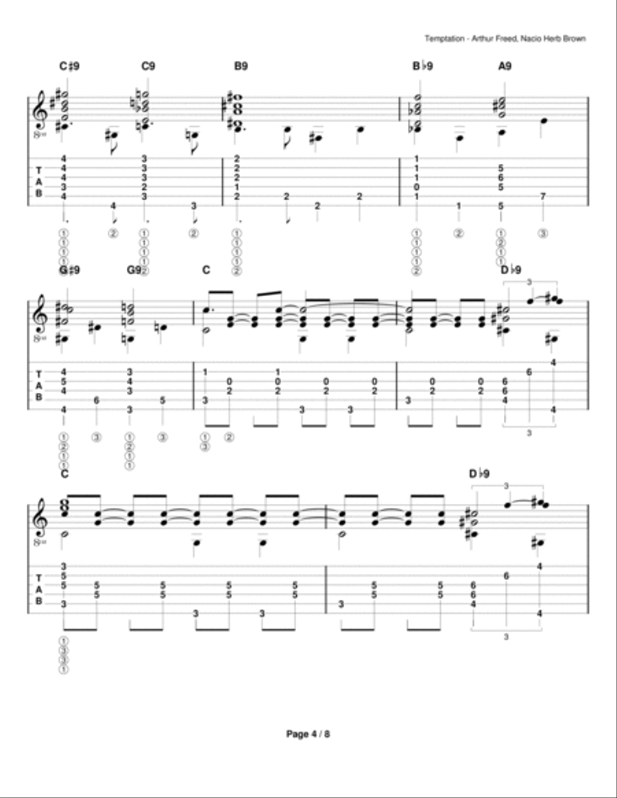 Temptation Temptation Guitar Solo scores gallery preview page 4