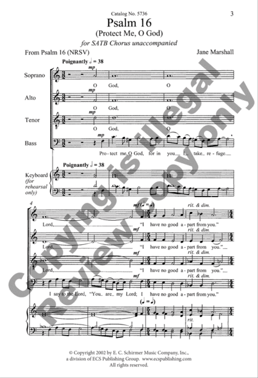 Psalm 16 4-Part scores gallery preview page 3