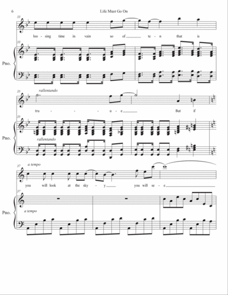 Life Must Go On Voice scores gallery preview page 6