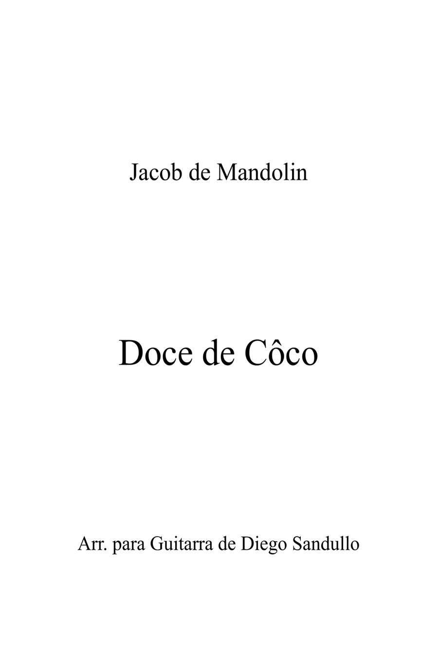 Doce de Coco Classical Guitar scores gallery preview page 1