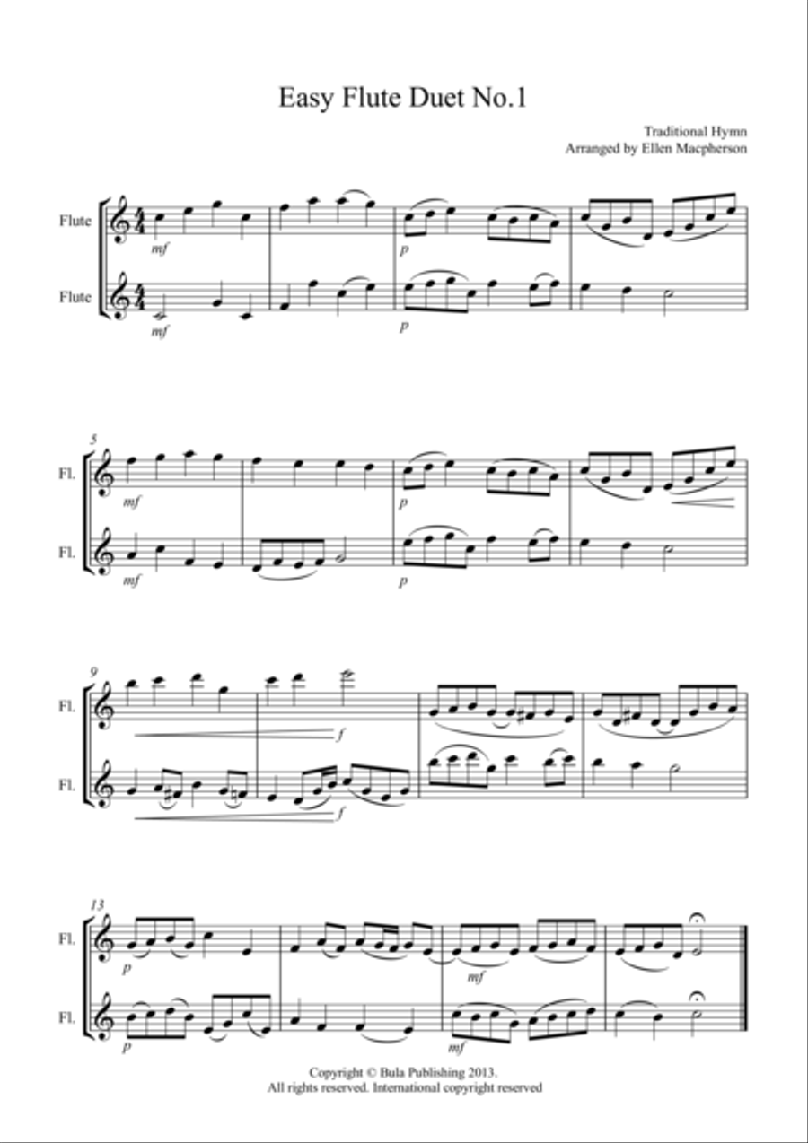 Easy Flute Duet no.1 Flute Duet scores gallery preview page 1