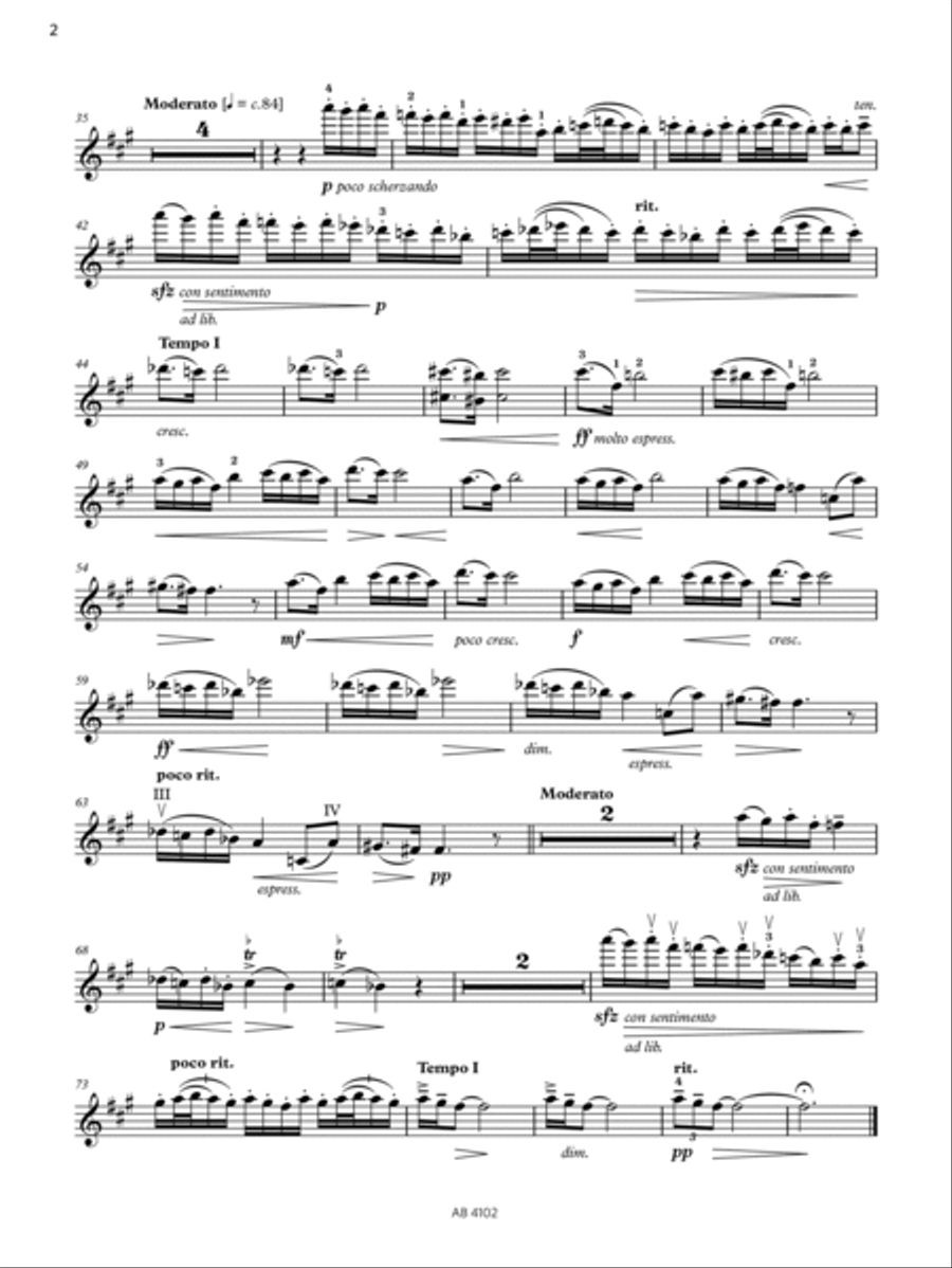 Un poco triste (Grade 8, B3, from the ABRSM Violin Syllabus from 2024) Violin Solo scores gallery preview page 2