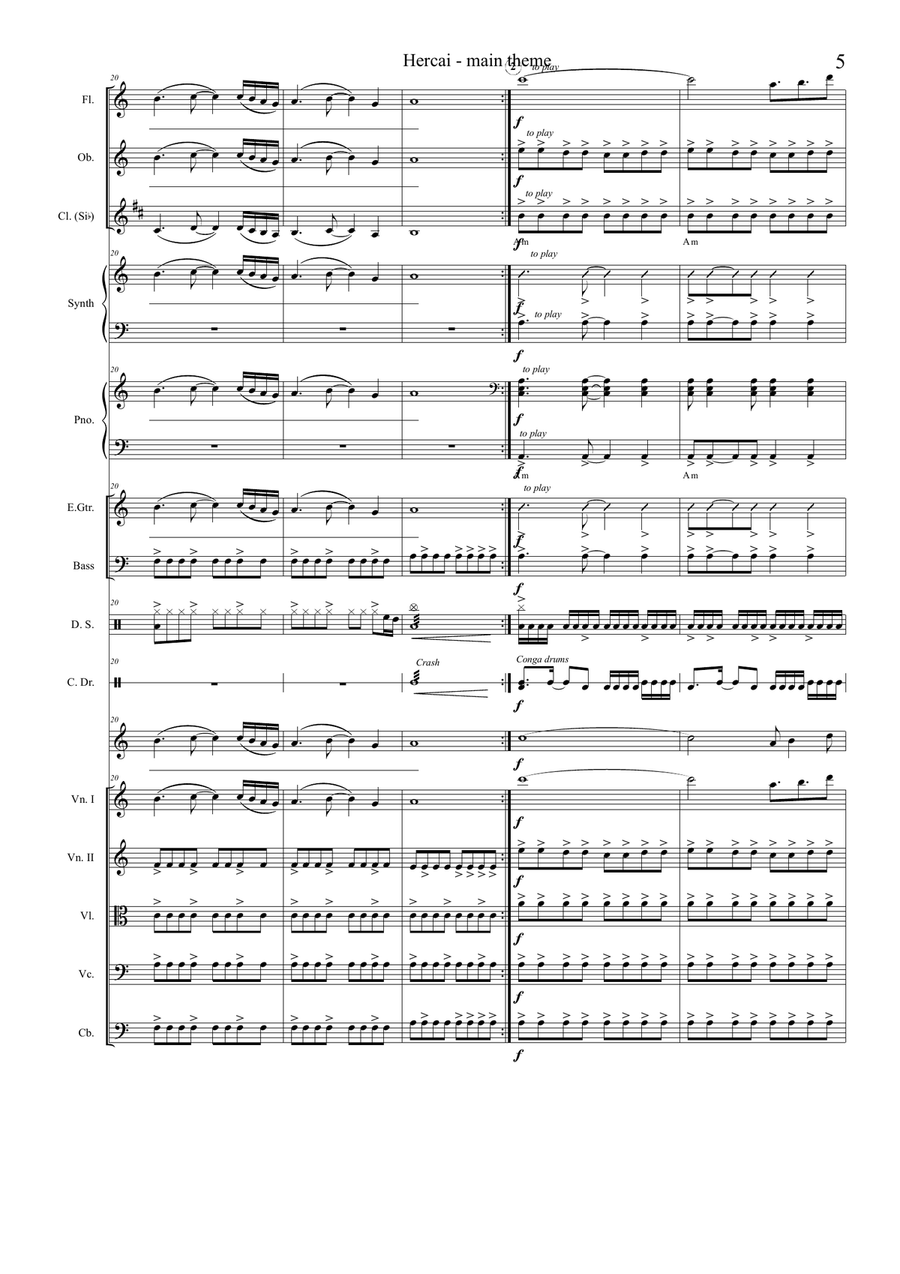 Hercai Dizisi Jenerik Chamber Orchestra scores gallery preview page 5