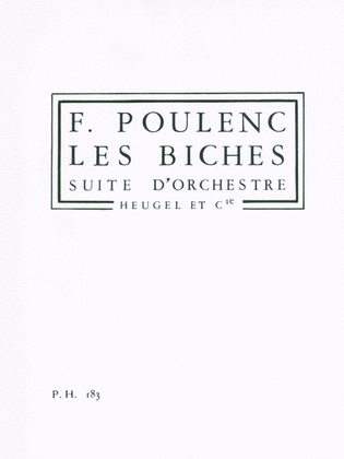 Book cover for Les Biches (orchestra)