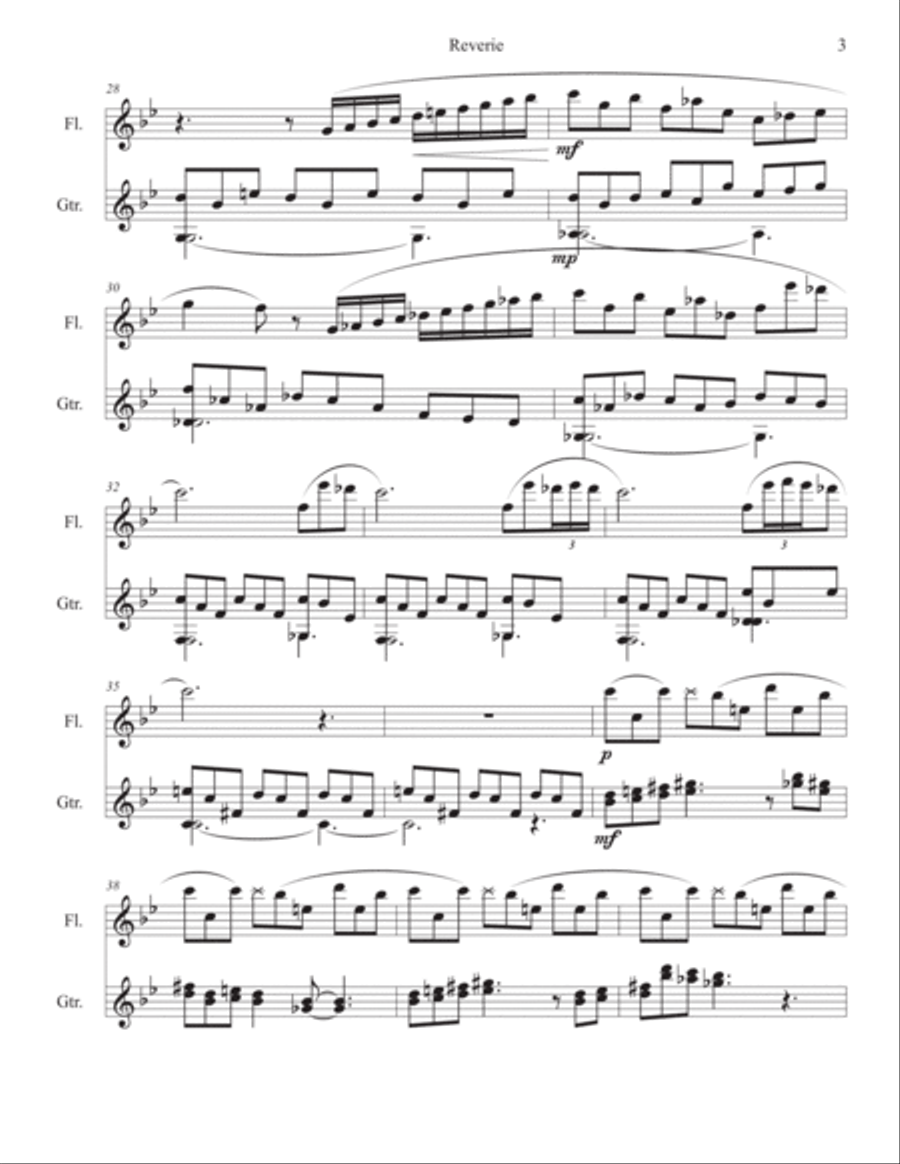 Reverie and Busqueda (for flute and guitar) Flute scores gallery preview page 4