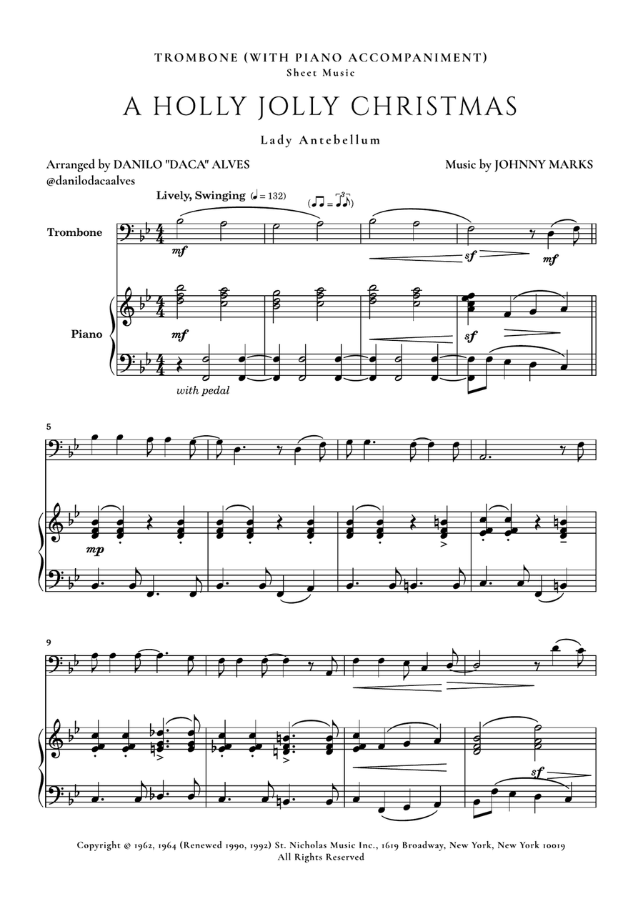 A Holly Jolly Christmas Piano scores gallery preview page 1