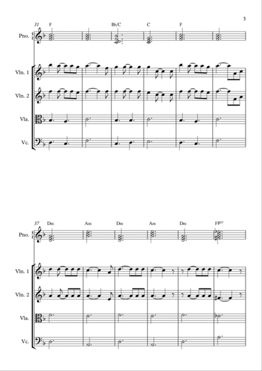 What A Wonderful World String Quartet scores gallery preview page 3