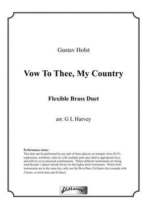 Book cover for Vow To Thee, My Country (Flexible Brass Duet)