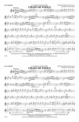 Book cover for Chain of Fools: 1st B-flat Clarinet