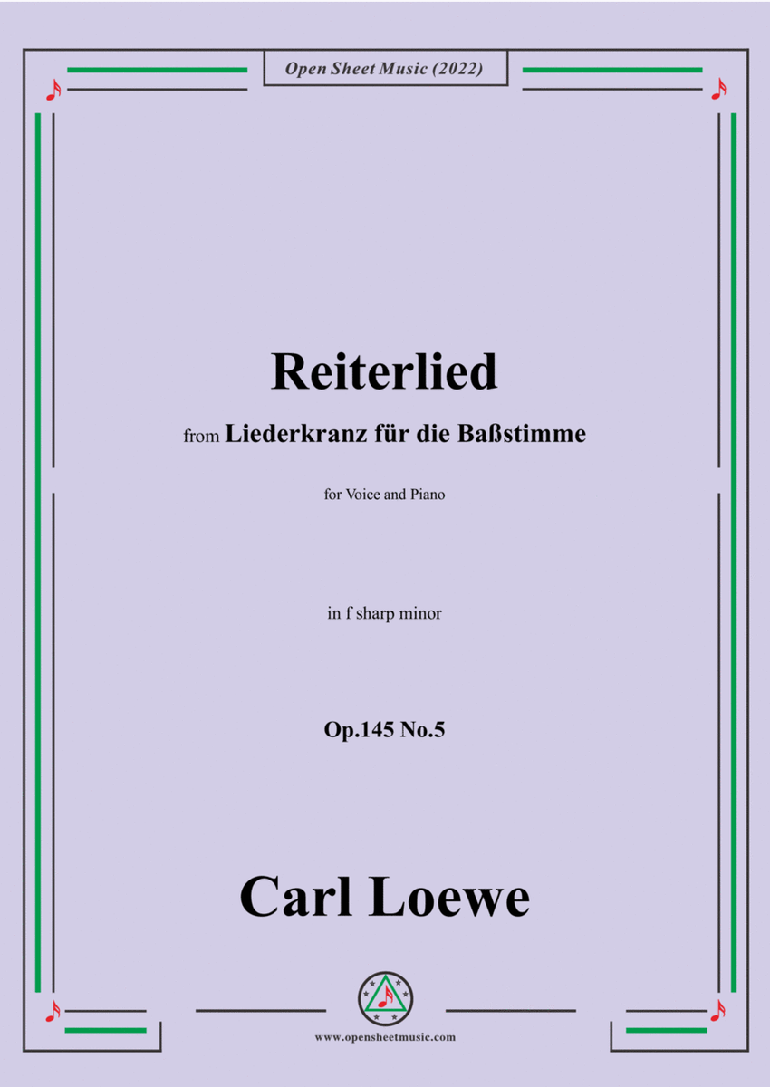 Loewe-Reiterlied,Op.145 No.5,in f sharp minor image number null
