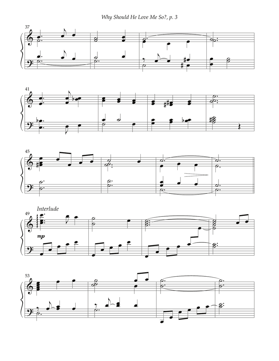 Why Should He Love Me So? Piano Solo scores gallery preview page 3