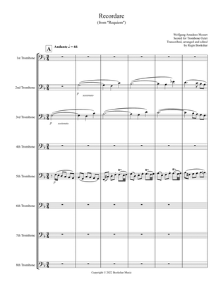 Book cover for Recordare (from "Requiem") (F) (Trombone Octet)