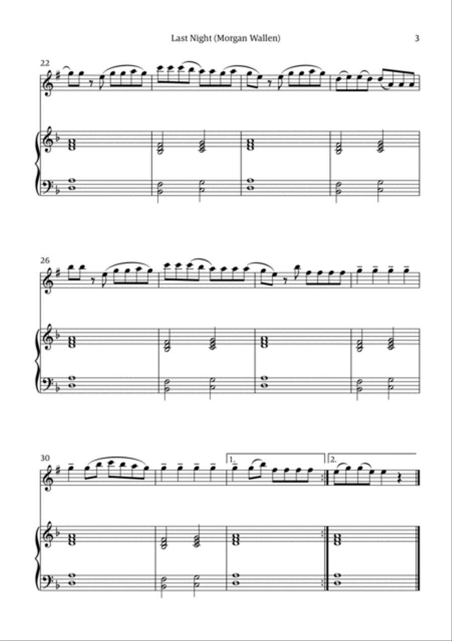 Last Night Soprano Saxophone scores gallery preview page 3