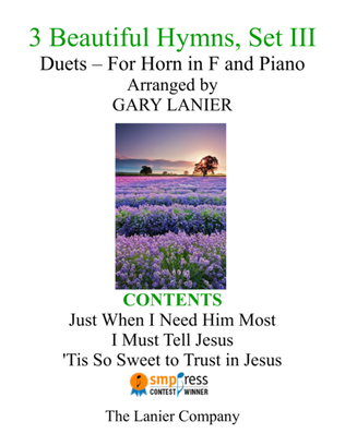 Gary Lanier: 3 BEAUTIFUL HYMNS, Set III (Duets for Horn in F & Piano)