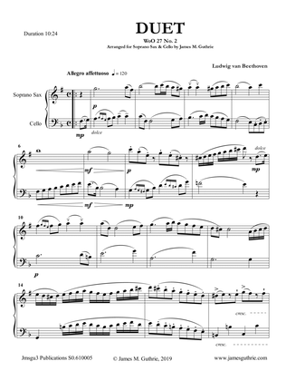Beethoven: Duet WoO 27 No. 2 for Soprano Sax & Cello