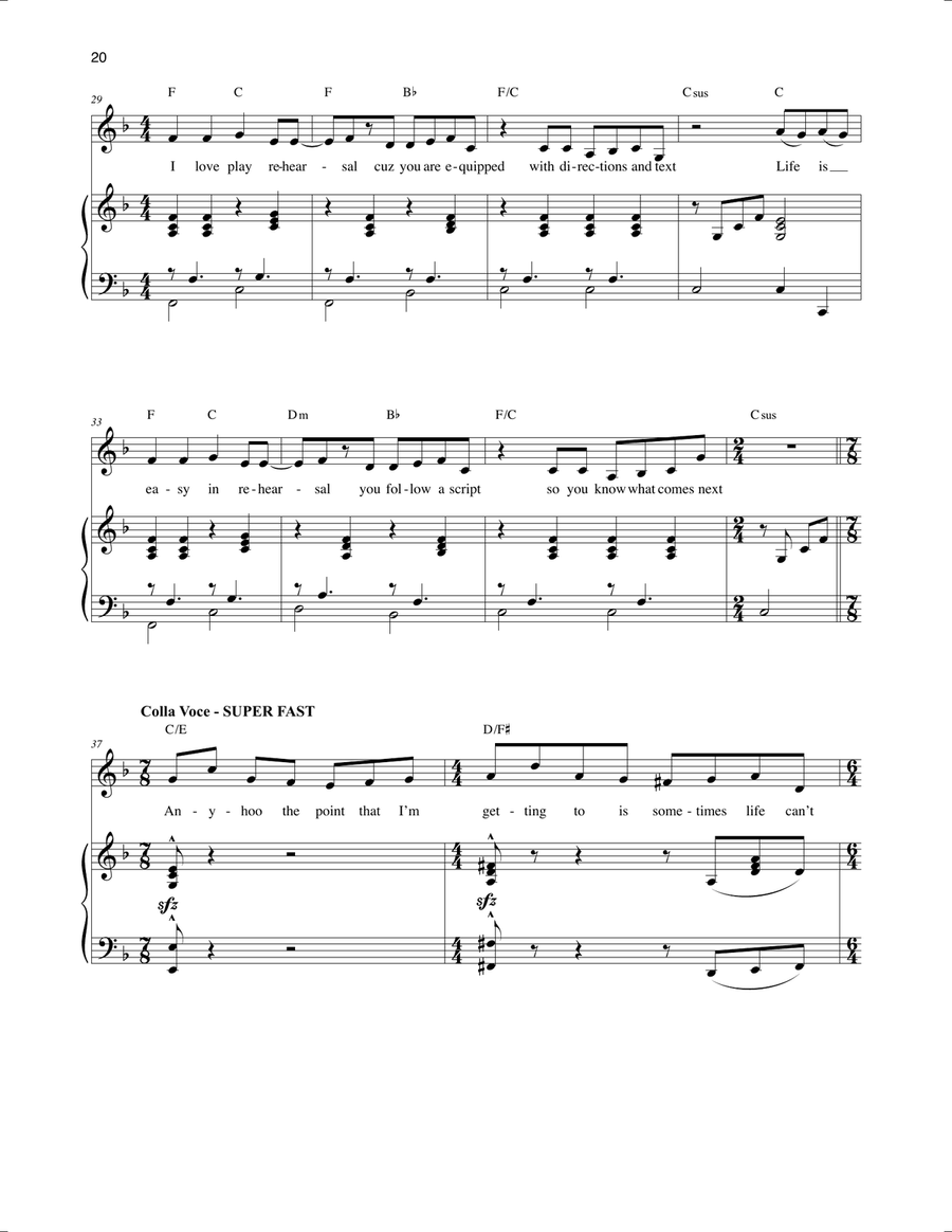 I Love Play Rehearsal (from Be More Chill) Piano, Vocal scores gallery preview page 3
