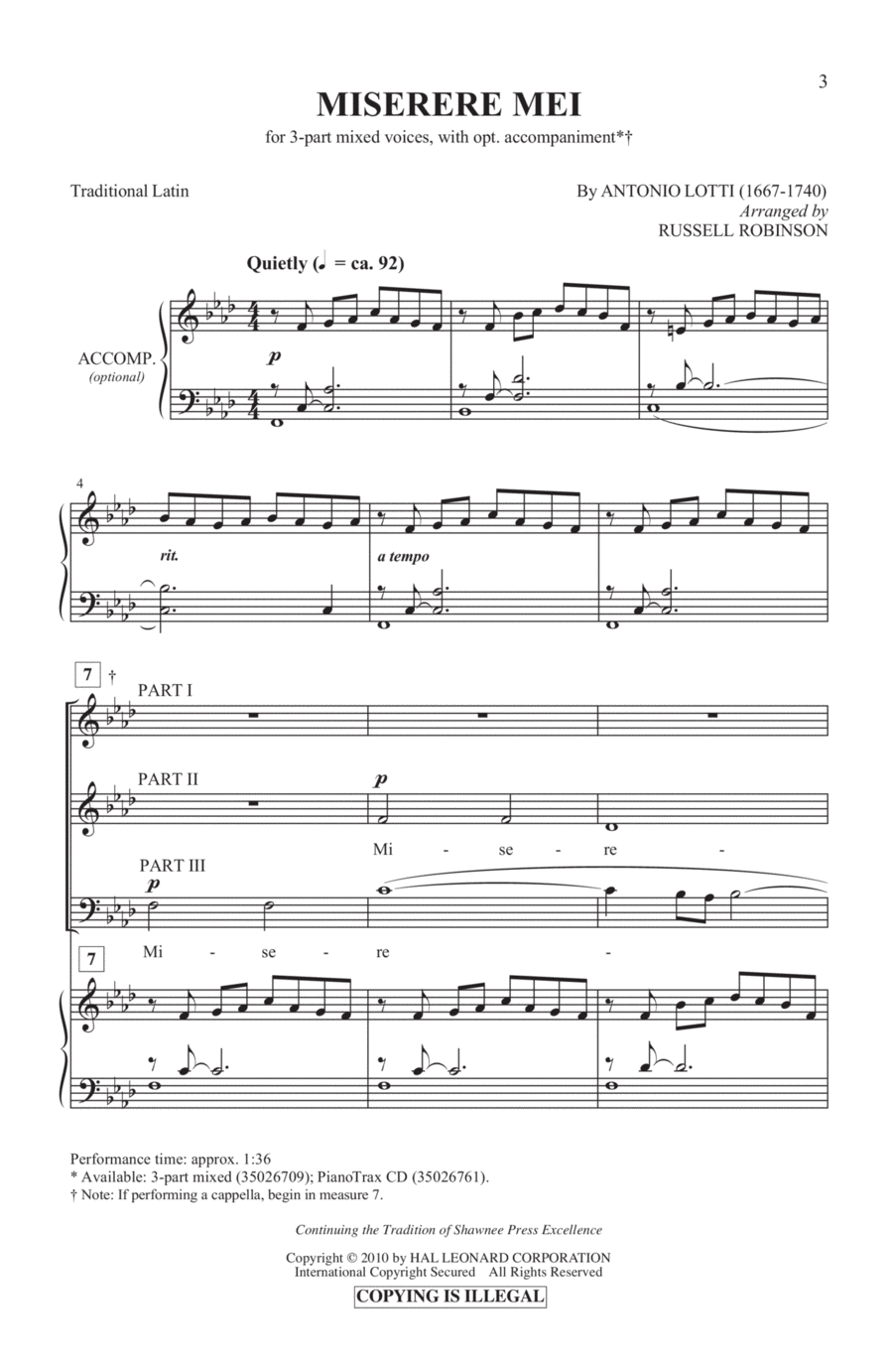 Miserere Mei Miserere Mei 3-Part scores gallery preview page 1