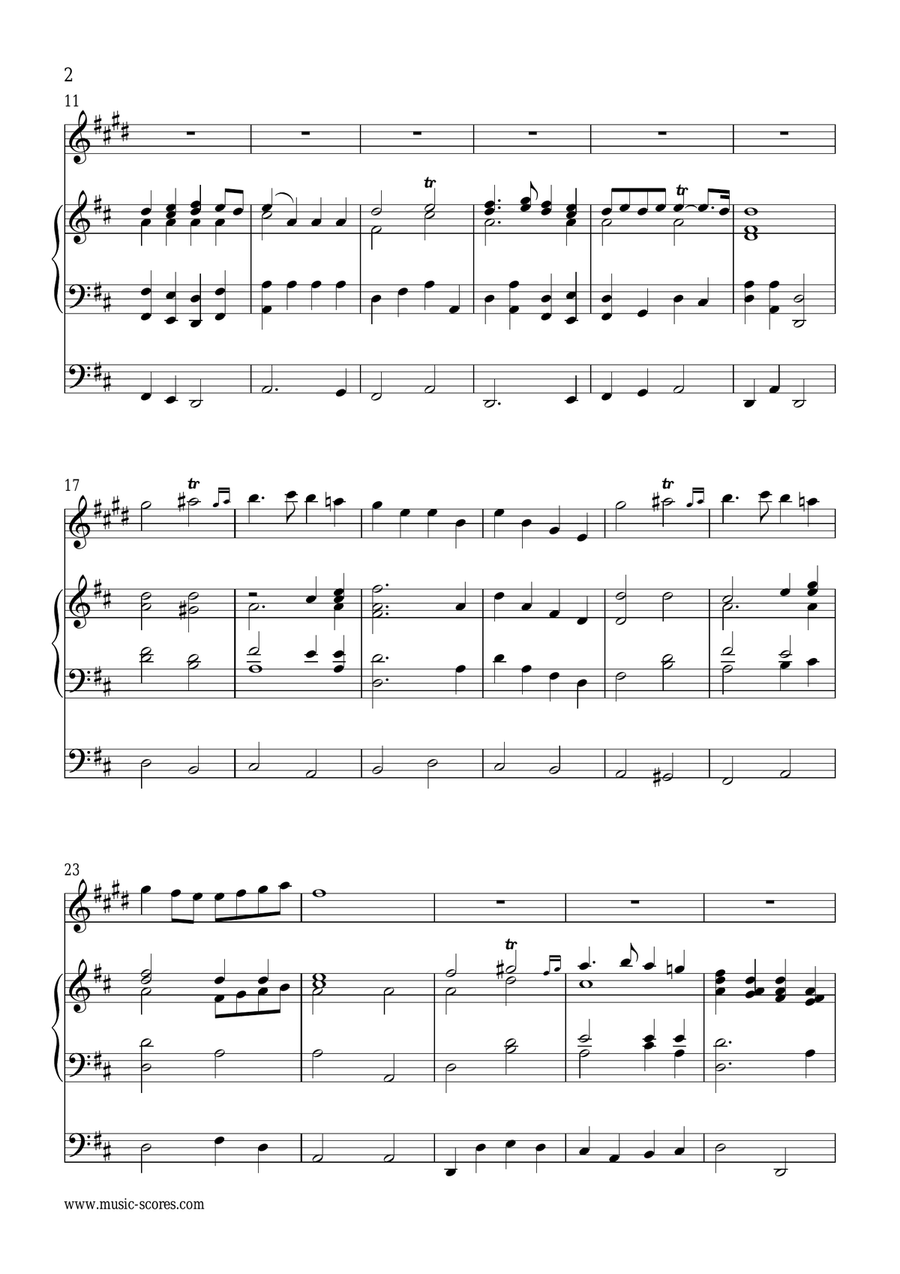 Trumpet Voluntary, or Prince of Denmark's March - Trumpet and Organ - D major Trumpet Solo scores gallery preview page 2