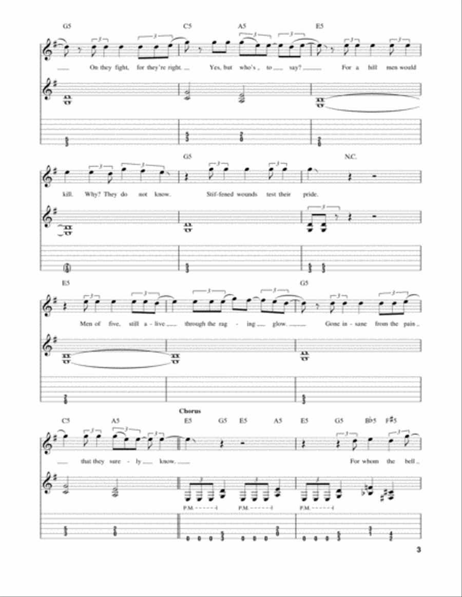For Whom The Bell Tolls Electric Guitar scores gallery preview page 3