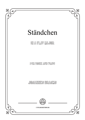 Book cover for Brahms-Ständchen in A flat Major,for voice and piano