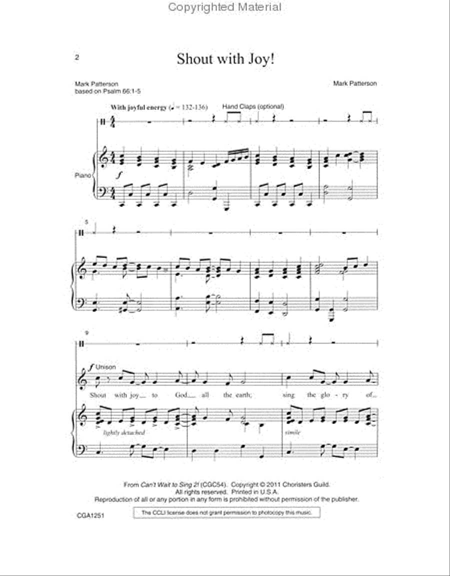 Shout with Joy! Unison Choir scores gallery preview page 2