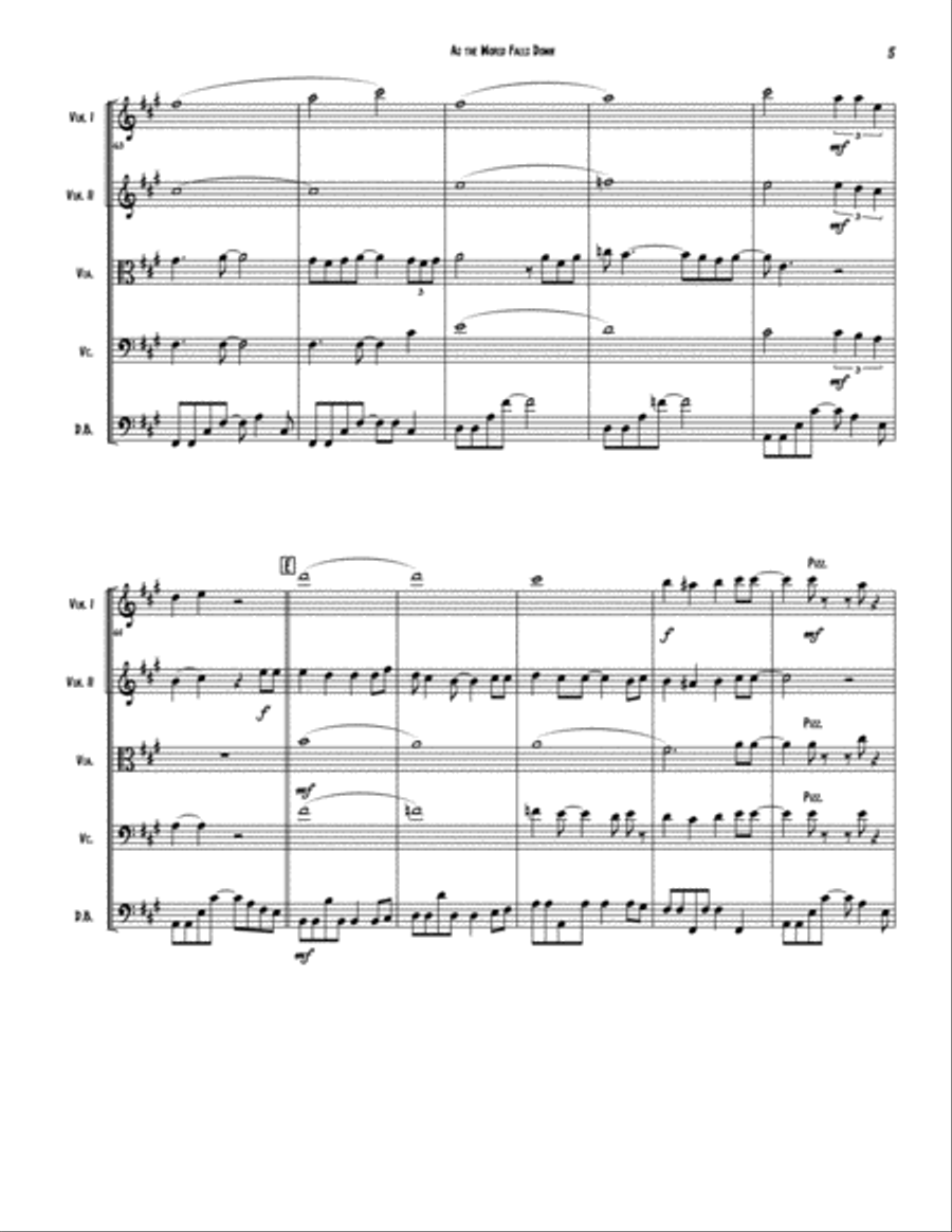 As The World Falls Down String Quartet scores gallery preview page 5