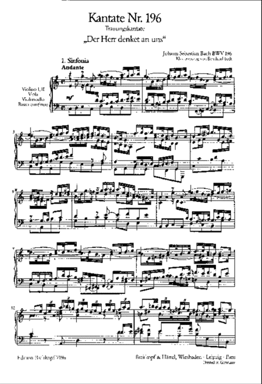 Cantata BWV 196 “Der Herr denket an uns” STB scores gallery preview page 2