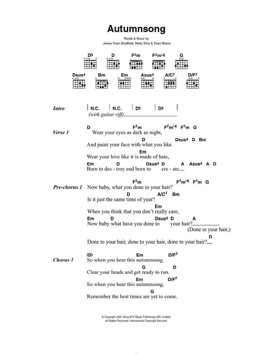 Autumnsong Autumnsong Easy Guitar scores gallery preview page 1