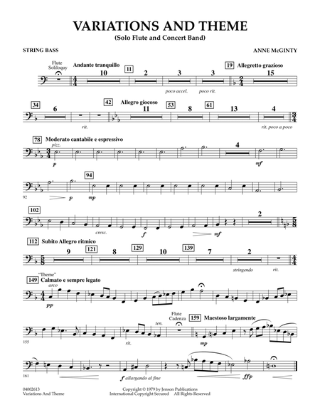 Variations And Theme (for Flute Solo And Band) - String Bass