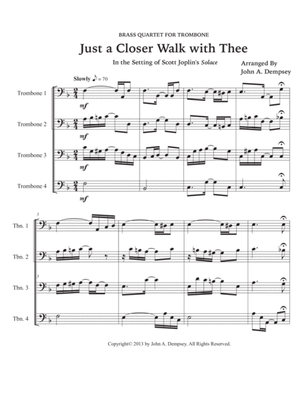 Just a Closer Walk with Thee / Solace (Trombone Quartet) image number null