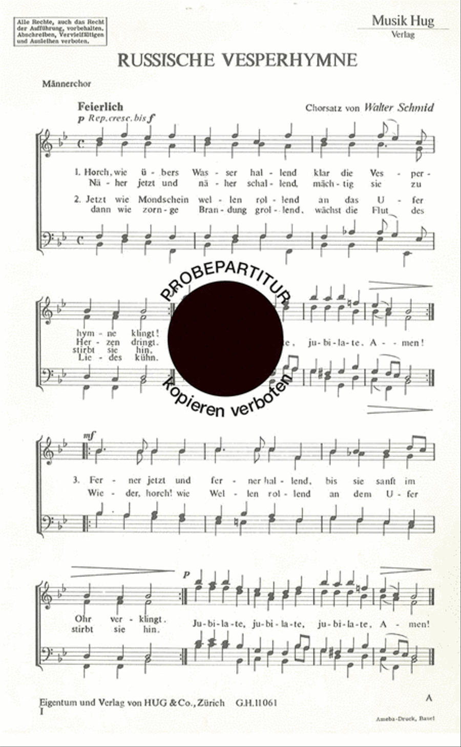 Russische Vesperhymne Russische Vesperhymne Men's Choir scores gallery preview page 1