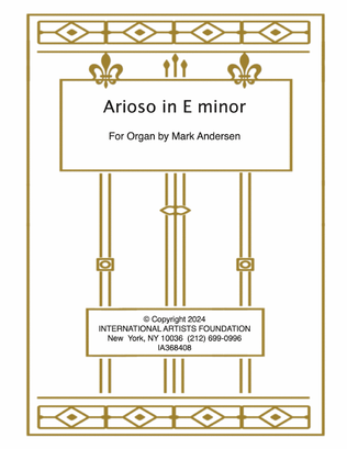 Arioso in E minor for organ by Mark Andersen