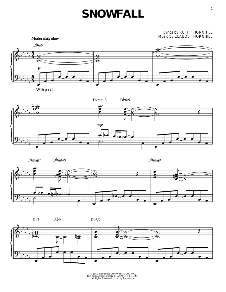 Snowfall [Jazz version] (arr. Brent Edstrom) Piano Solo scores gallery preview page 1