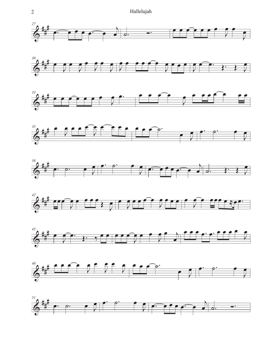 Hallelujah Alto Saxophone scores gallery preview page 2