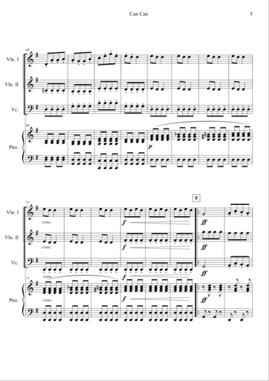 Can Can (from Orpheus in the Underworld) Piano Quartet scores gallery preview page 5