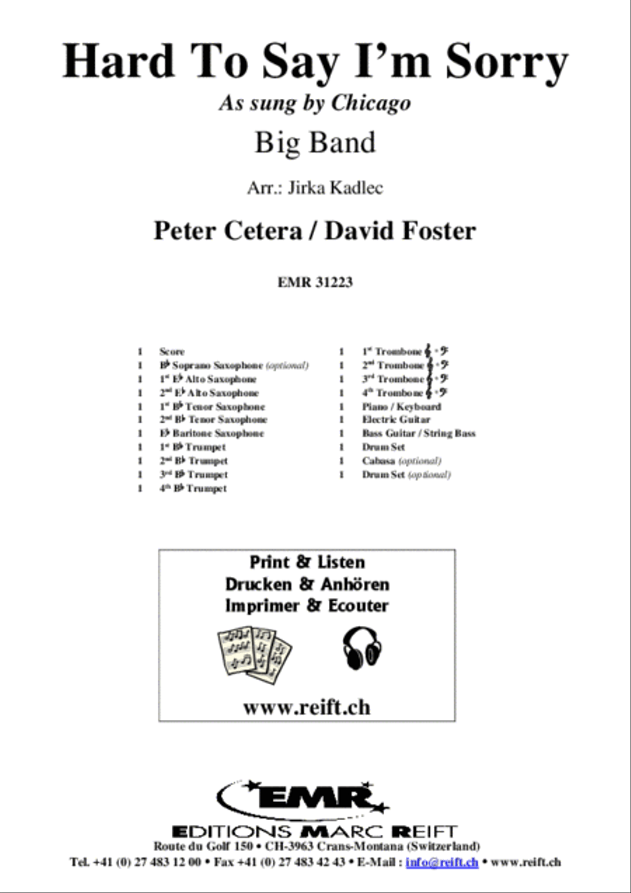 Hard To Say I'm Sorry Big Band scores gallery preview page 2