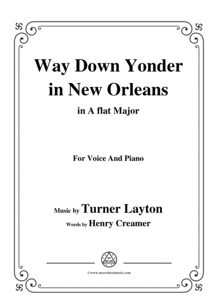 Turner Layton-Way Down Yonder in New Orleans,in A flat Major,for Voice&Pno image number null