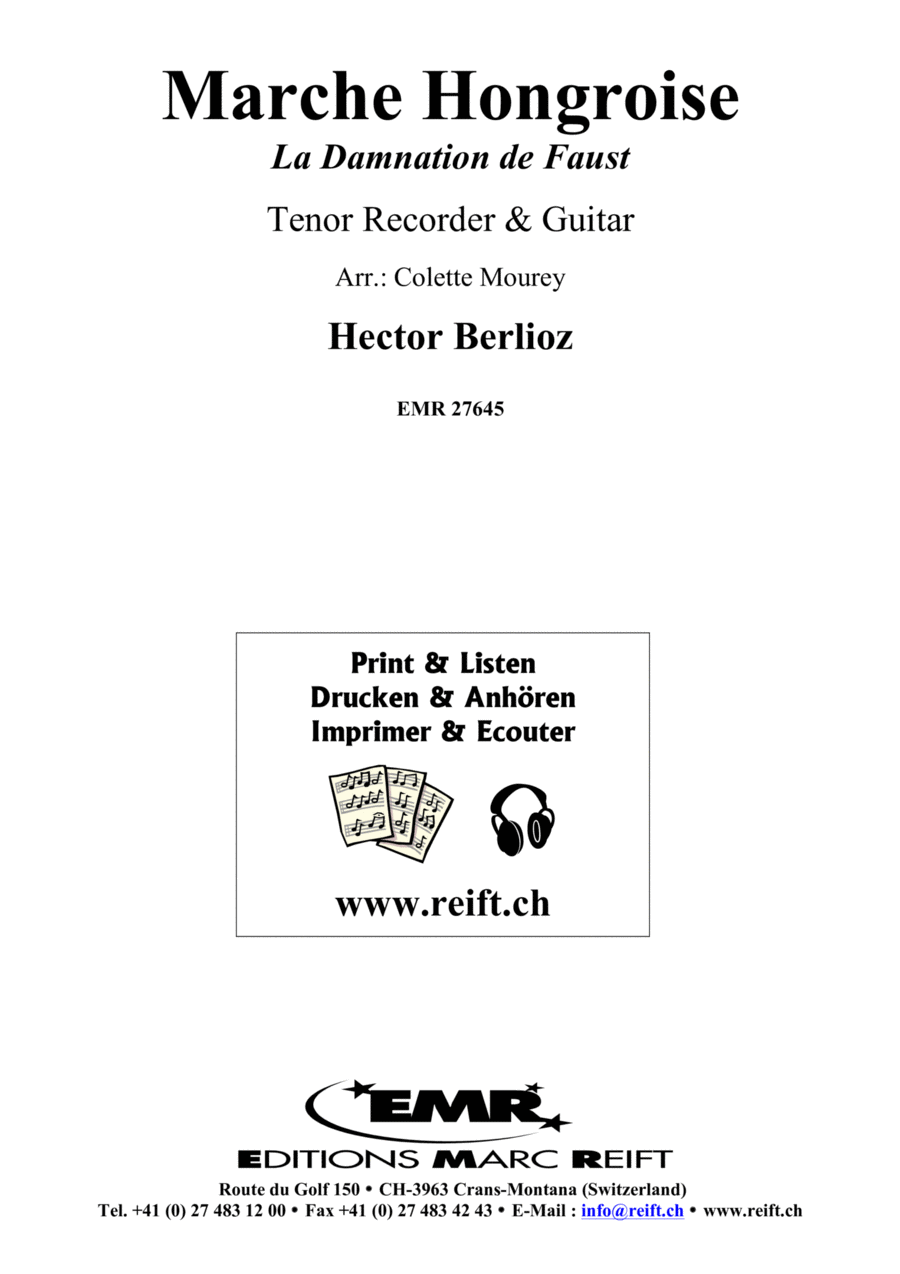 Marche Hongroise Tenor Recorder scores gallery preview page 1