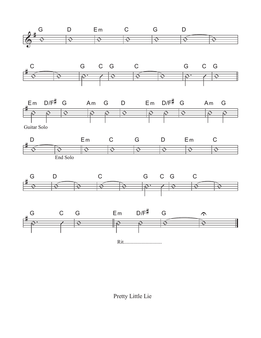 Pretty Little Lie Piano, Vocal scores gallery preview page 2