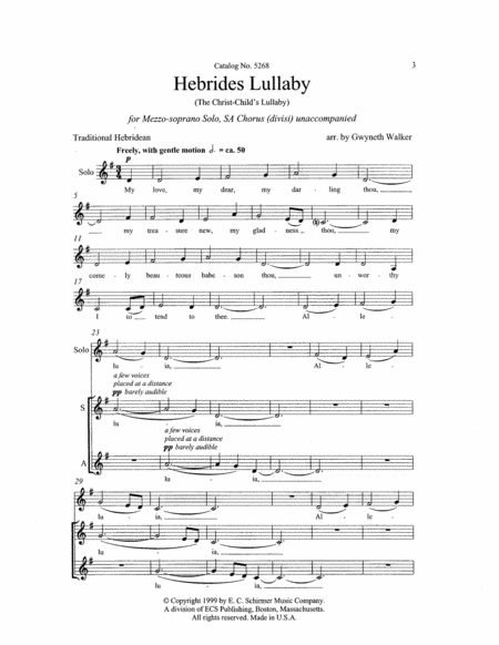 Hebrides Lullaby (The Christ Child's Lullaby) (Downloadable)