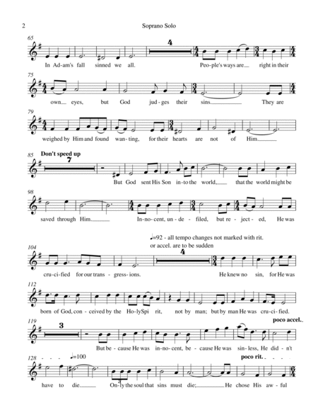 Saved from Sin - for soprano solo and orchestra - Part 2 of 2