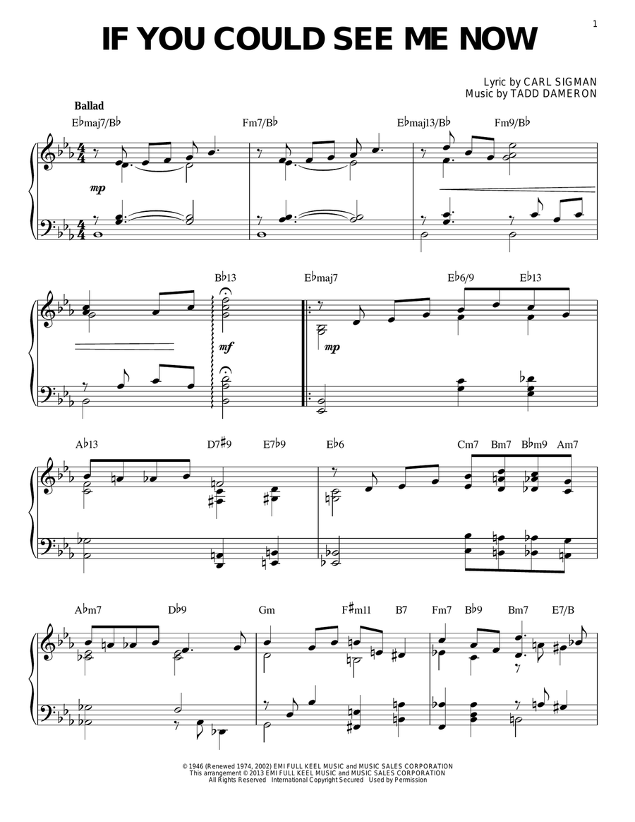 If You Could See Me Now [Jazz version] (arr. Brent Edstrom)