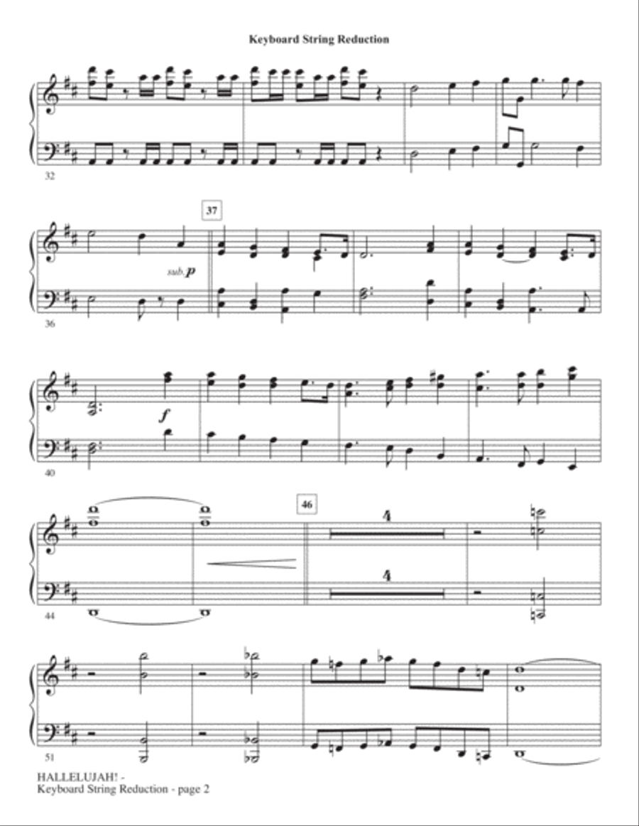 Hallelujah! (from Messiah Rocks) - Keyboard String Reduction Choir scores gallery preview page 2